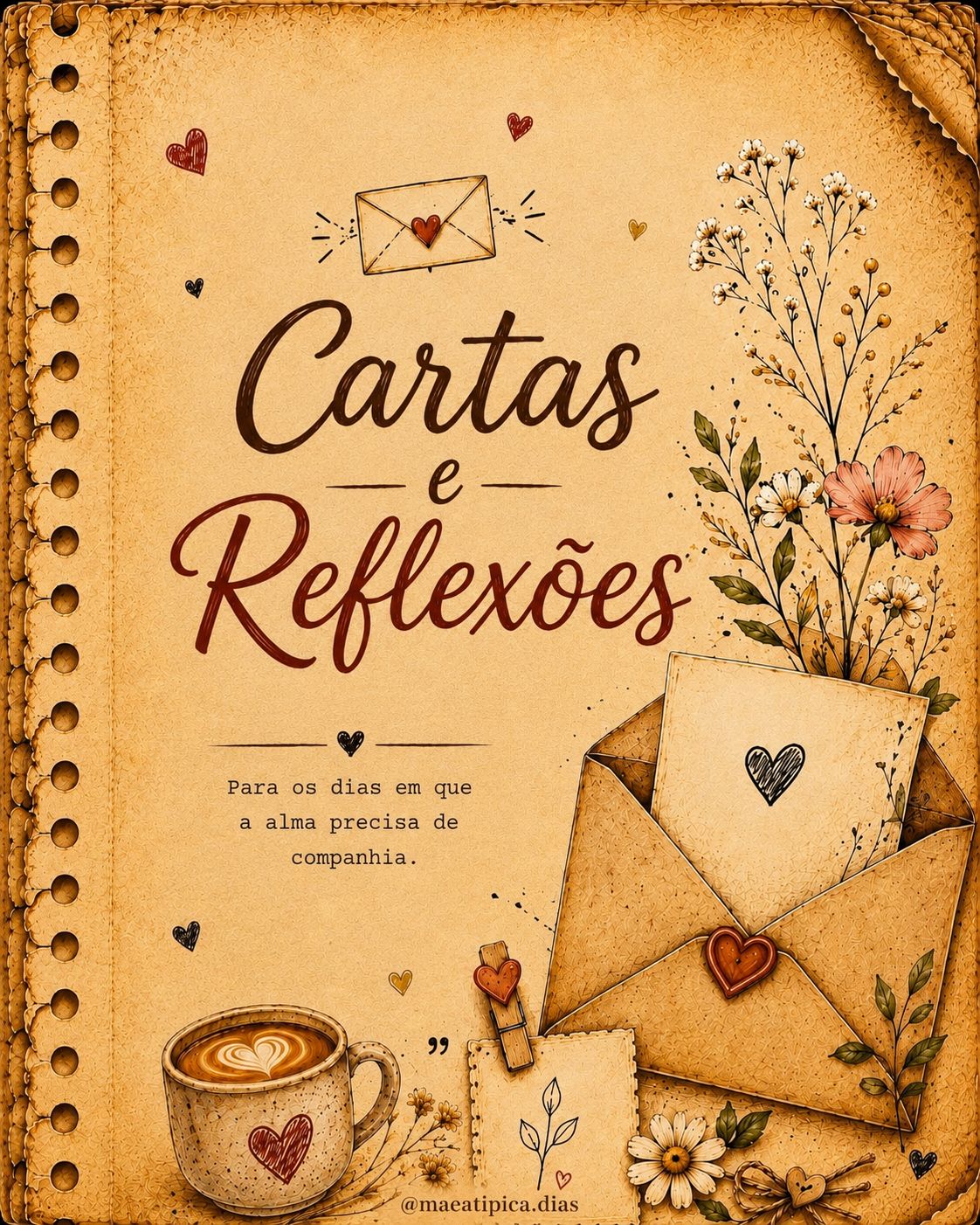 Imagem delicada de carta e acolhimento do Mãe Atípica Dias