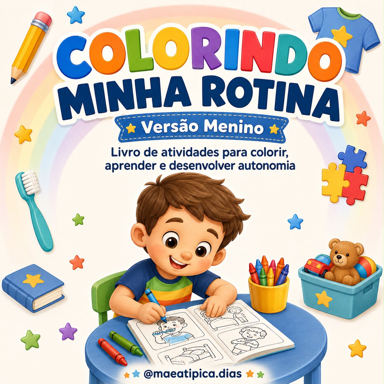 Colorindo Minha Rotina — Versão Menino